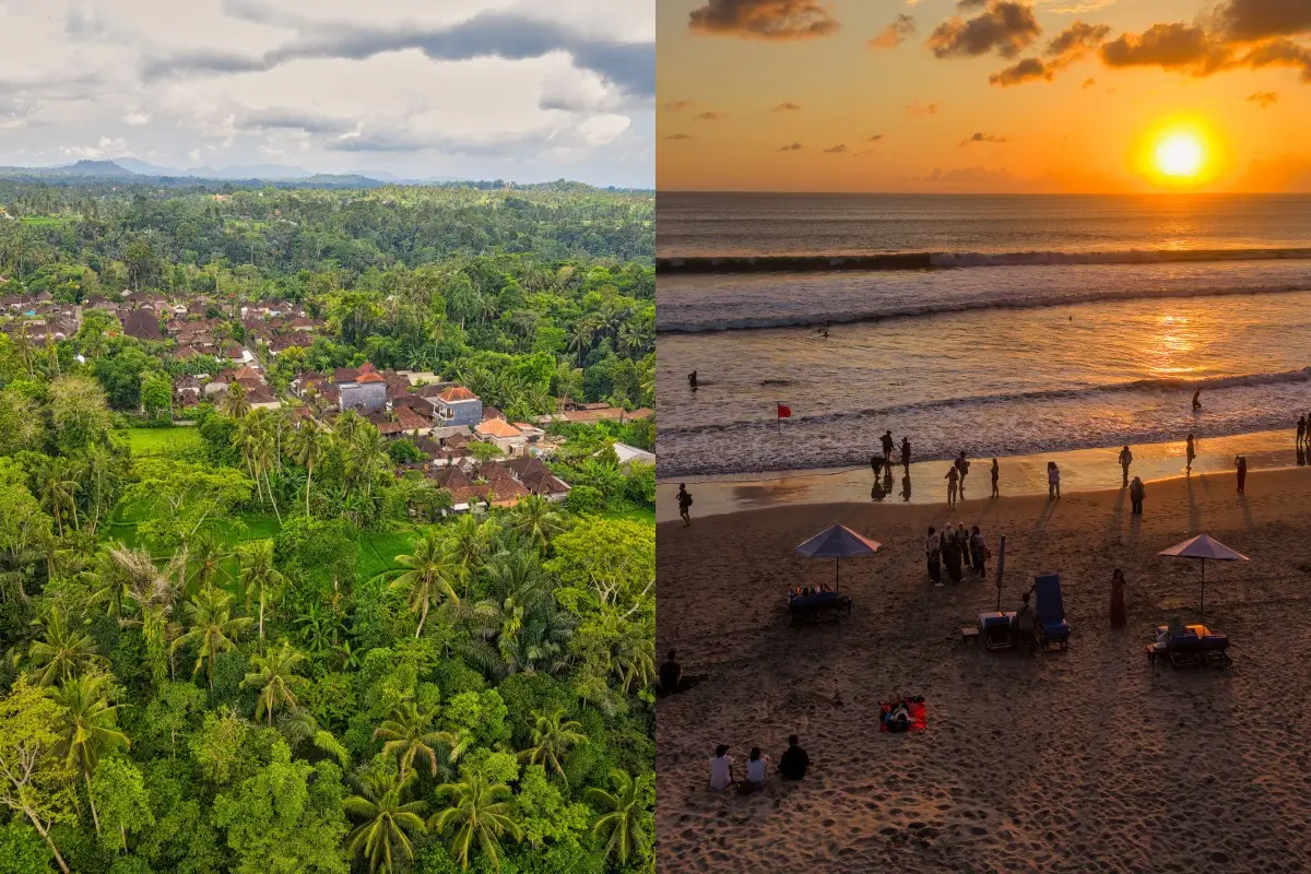 Two different views and vibe in Bali