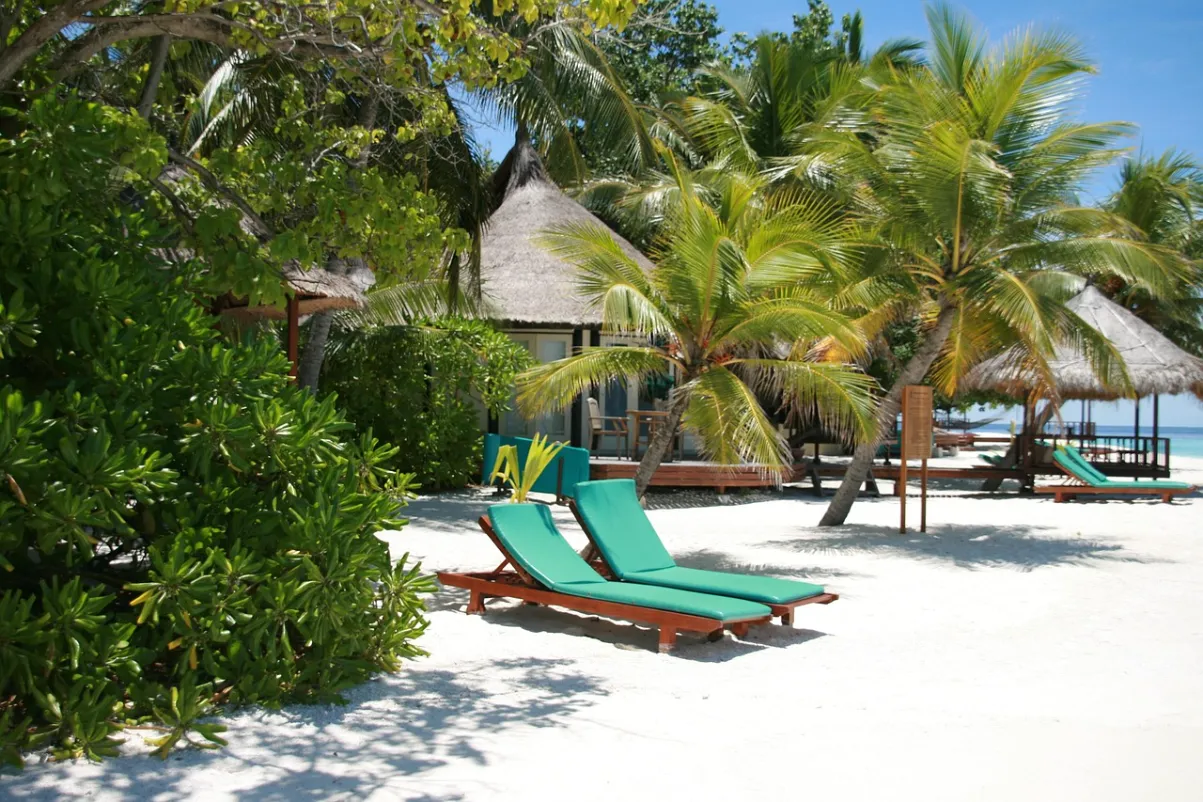 Beach setup for relaxing mood