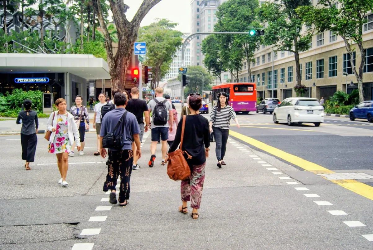 People walking in Singapore